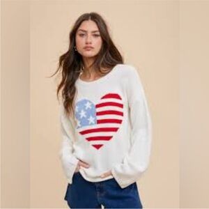 Anniewear Heart Flag sweater Size XL NWT